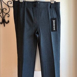 Betabrand Gray Pinstripe Women's Straight Leg Classic Dress/work Pants Sz L